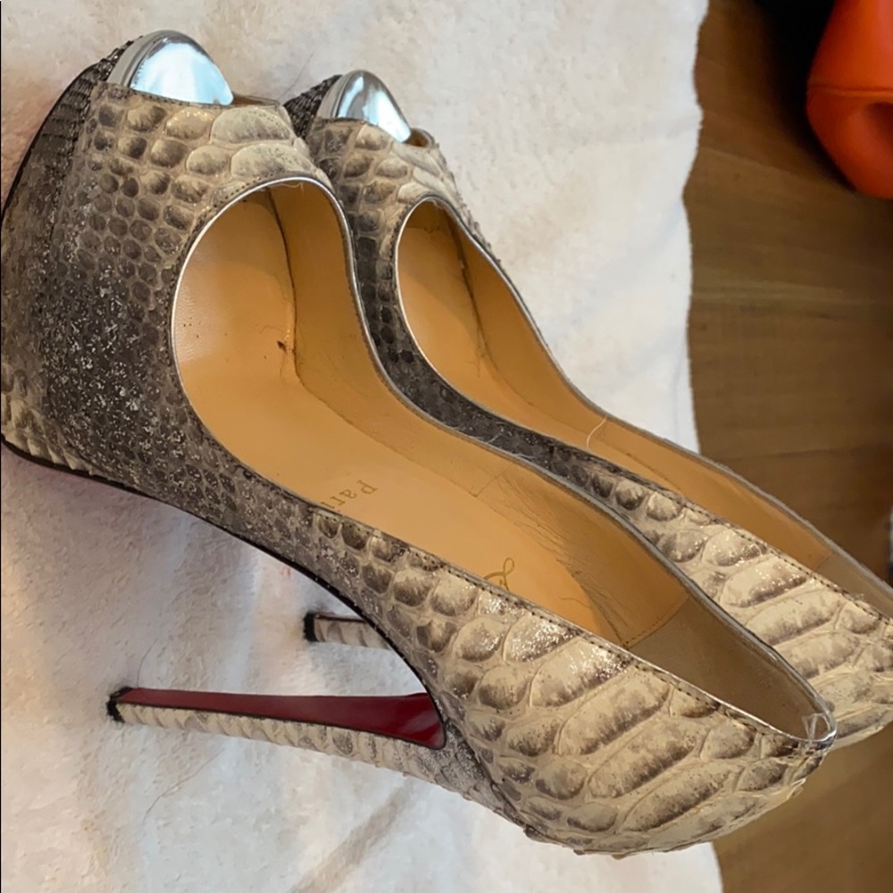 Christian louboutain Snakeskin platform stiletto